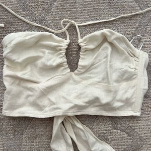 grey bandit cream\white tie top